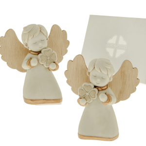 Bomboniere Angeli in resina con ali di legno